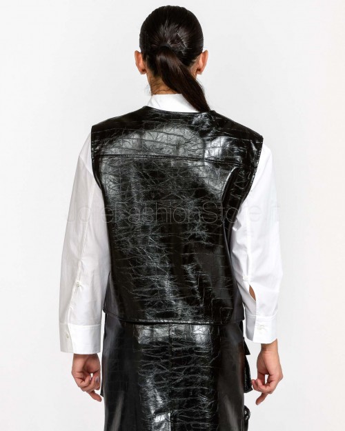 Meimeij Gilet Tasconato Stampa Cocco Nero  M5IC01 100