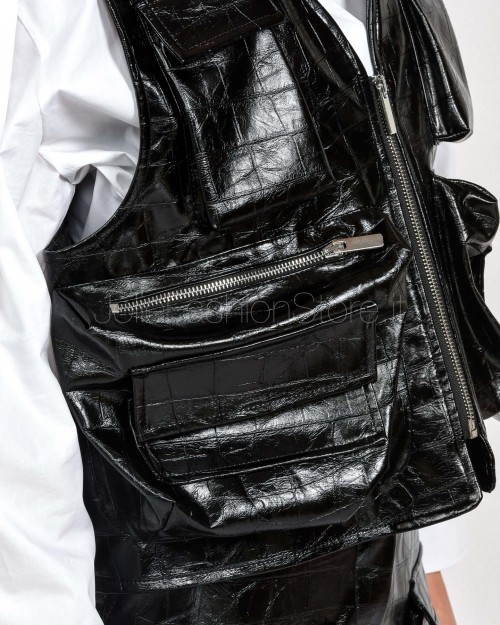Meimeij Gilet Tasconato Stampa Cocco Nero  M5IC01 100
