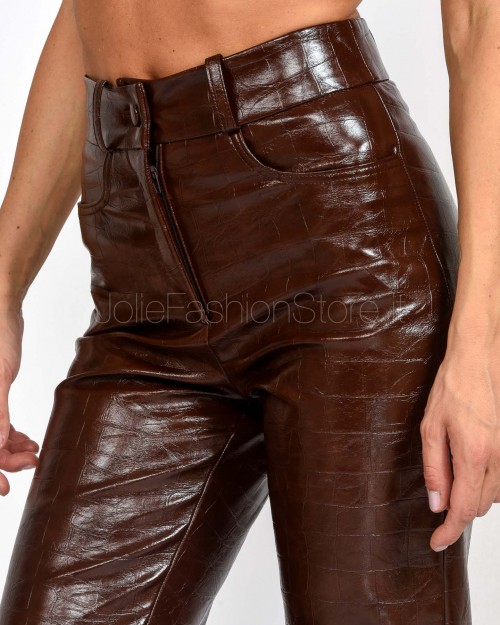 Actualee Pantalone Stampa Cocco Brown  15148 131