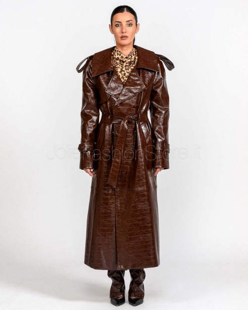 Actualee Trench Doppiopetto Stampa Cocco Brown  15135 131