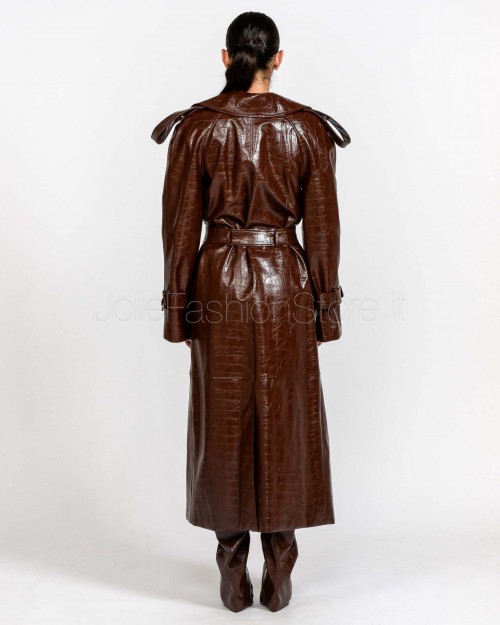 Actualee Trench Doppiopetto Stampa Cocco Brown  15135 131