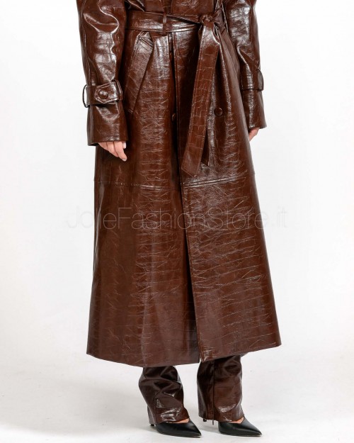 Actualee Trench Doppiopetto Stampa Cocco Brown  15135 131