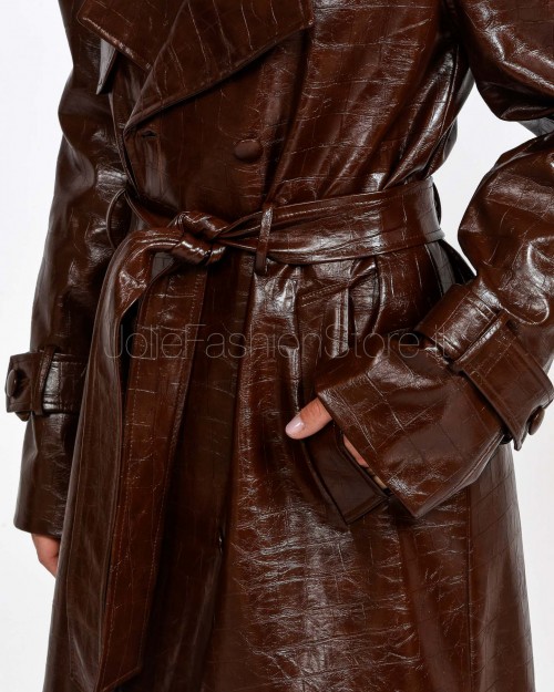 Actualee Trench Doppiopetto Stampa Cocco Brown  15135 131