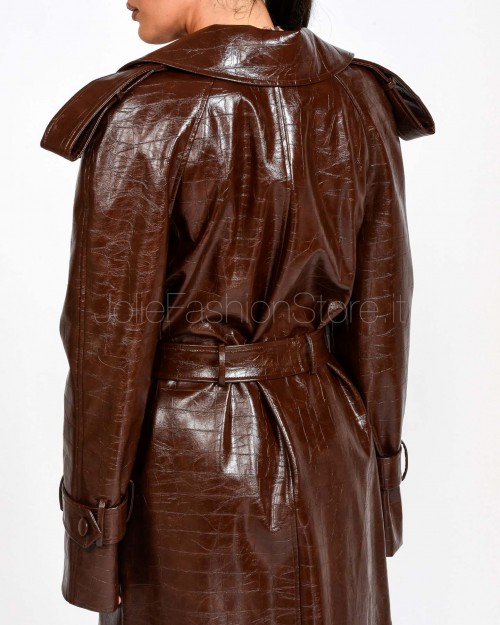 Actualee Trench Doppiopetto Stampa Cocco Brown  15135 131
