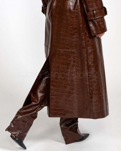 Actualee Trench Doppiopetto Stampa Cocco Brown  15135 131