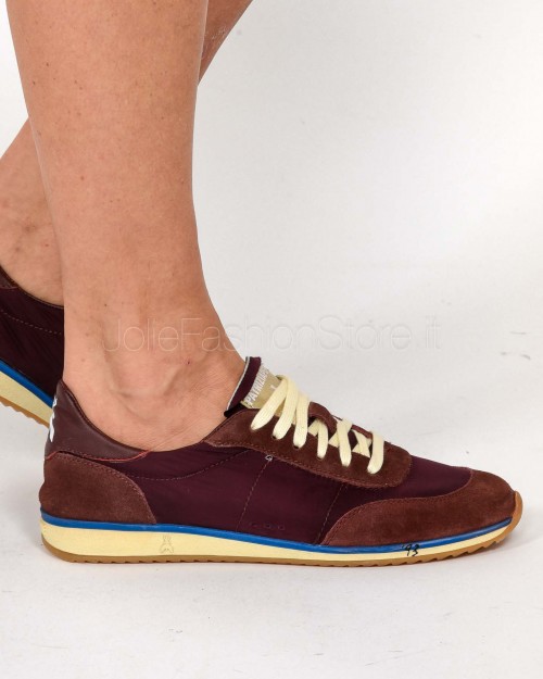 Patrizia Pepe Running SKIN Sneakers '93 in Nylon Brown/Blue  2Z0054 V040 FG41