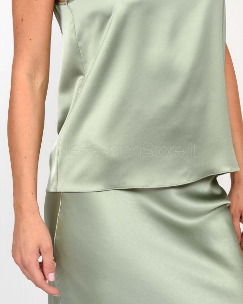 Patrizia Pepe Top Fluido in Raso Acqua Gray  8C0799 A563 G613