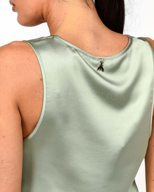 Patrizia Pepe Top Fluido in Raso Acqua Gray  8C0799 A563 G613