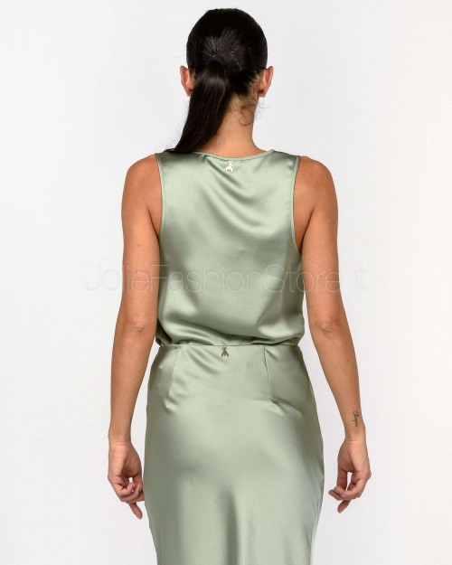 Patrizia Pepe Top Fluido in Raso Acqua Gray  8C0799 A563 G613
