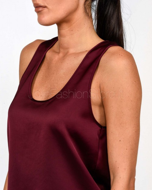 Patrizia Pepe Flowing Satin Top Purple Red  8C0799 A563 M536