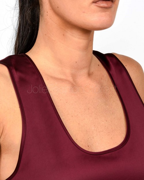 Patrizia Pepe Flowing Satin Top Purple Red  8C0799 A563 M536