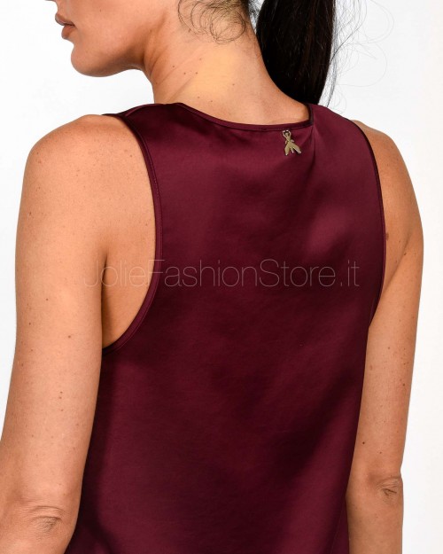 Patrizia Pepe Flowing Satin Top Purple Red  8C0799 A563 M536