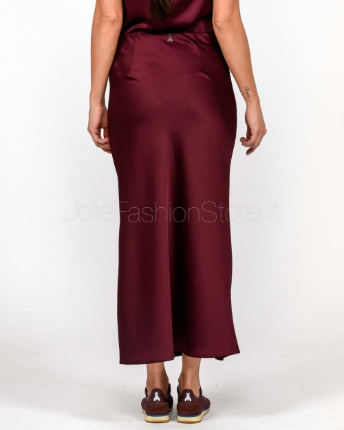 Patrizia Pepe Gonna Midi in Raso Purple Red  8G0420 A563 M536