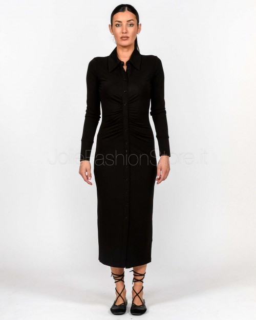 Patrizia Pepe Fitted Midi Dress with Black Drape  8A1500 J321 K103