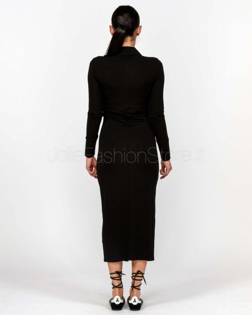 Patrizia Pepe Fitted Midi Dress with Black Drape  8A1500 J321 K103