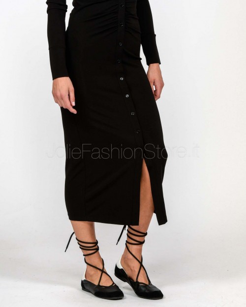 Patrizia Pepe Fitted Midi Dress with Black Drape  8A1500 J321 K103