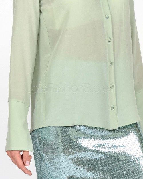 Patrizia Pepe Soft Silk Crepe Shirt, Aqua Gray  8C0703 A156 G613