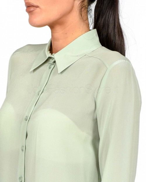 Patrizia Pepe Soft Silk Crepe Shirt, Aqua Gray  8C0703 A156 G613