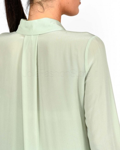 Patrizia Pepe Soft Silk Crepe Shirt, Aqua Gray  8C0703 A156 G613