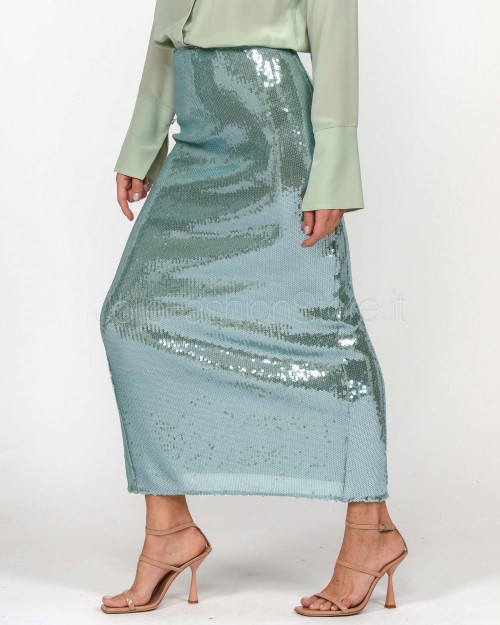 Patrizia Pepe GONNA/SKIRT Acqua gray sequins
