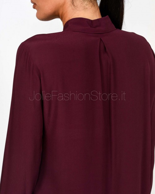 Patrizia Pepe "ESSENTIAL" Shirt with High Cuff Purple Red  8C0761 A8I1 M536