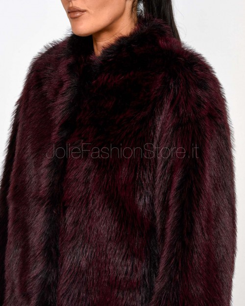 Patrizia Pepe Pelliccia Morbida Fluffy Purple Red Fur  8O0197 E072 R871