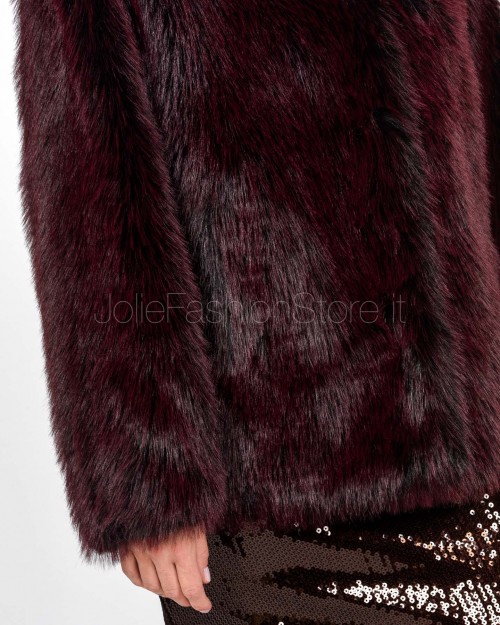 Patrizia Pepe Pelliccia Morbida Fluffy Purple Red Fur  8O0197 E072 R871