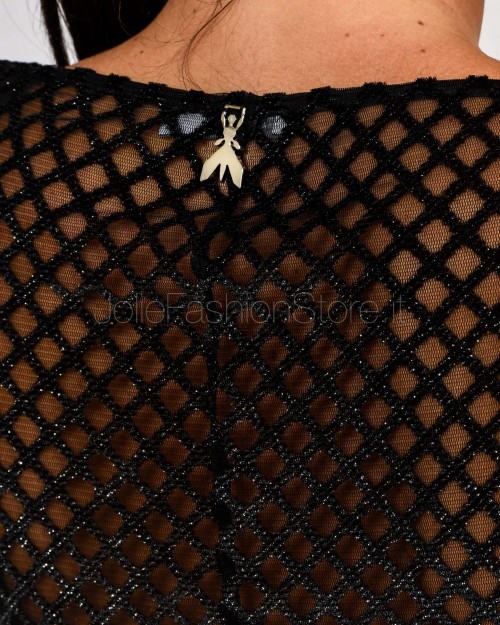 Patrizia Pepe Abito Mini Stretch con Dettagli Glitter Black Net  8A1579 A638 K469
