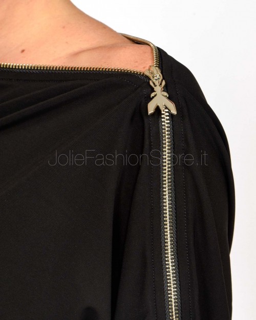 Patrizia Pepe Abito Mini Full Zip in Jersey Stretch Nero  8A1501 J321 K103