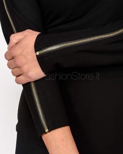 Patrizia Pepe Abito Mini Full Zip in Jersey Stretch Nero  8A1501 J321 K103