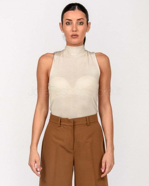 Solo Tre Top Lupetto Lana/Seta Panna  M3F0090 FU 03S PANNA