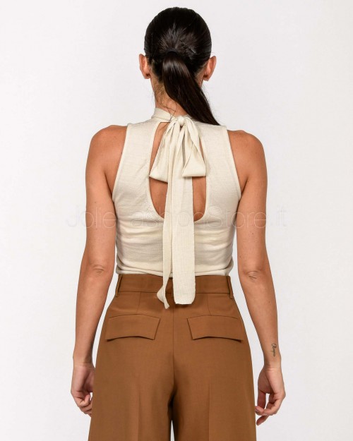 Solo Tre Top Lupetto Lana/Seta Panna  M3F0090 FU 03S PANNA