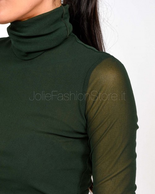 Meimeij Maglia Collo Alto Martini Green  M5FO11 870