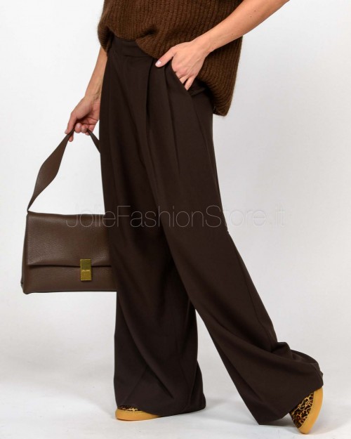 Grace & Mila Chocolate Palazzo Pleated Trousers  STORY CHOCOLAT