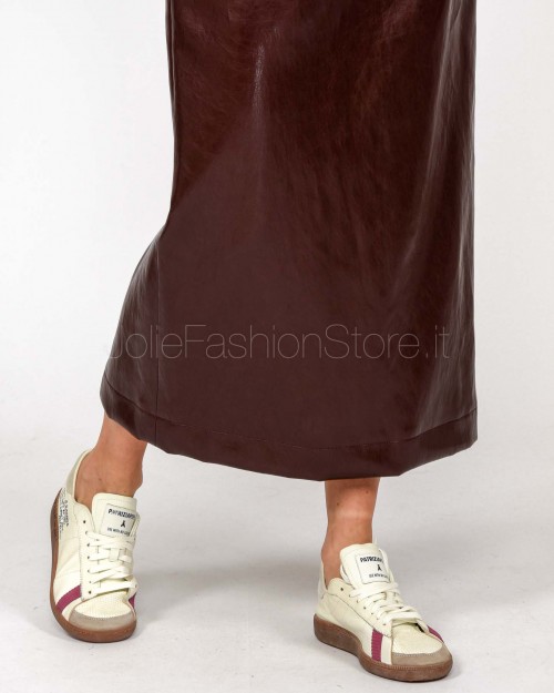 Solo Tre Gonna Midi in Vernice Bordeaux  M1F0083 FU 39S BAROLO