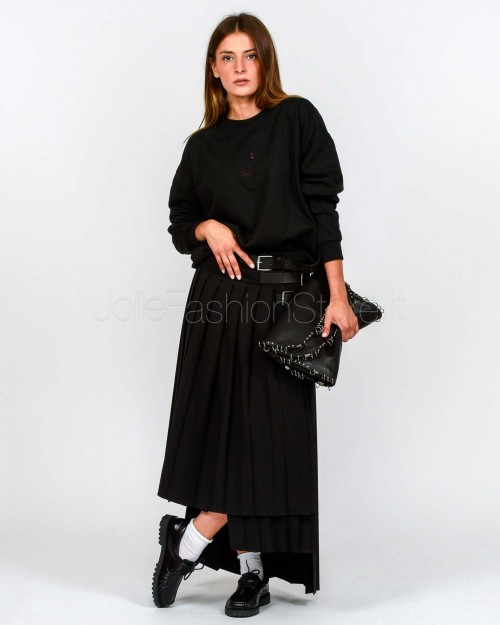 Icon Denim Crewneck Sweatshirt Black  MELLIE J819 BLACK