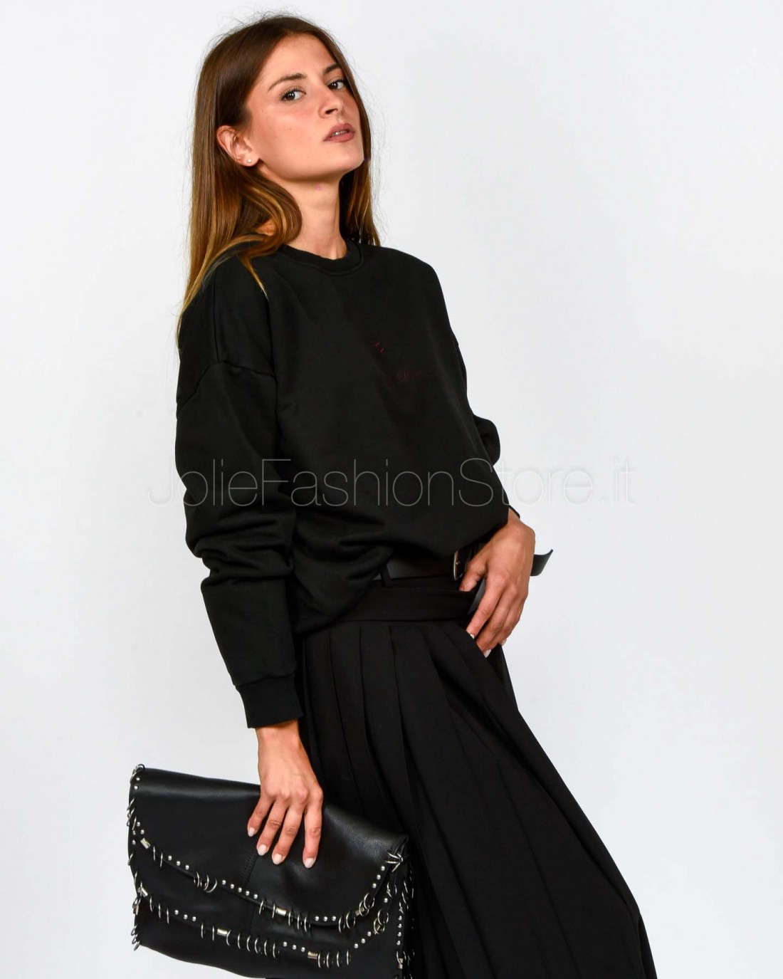 Icon Denim Jeans Felpa Nero