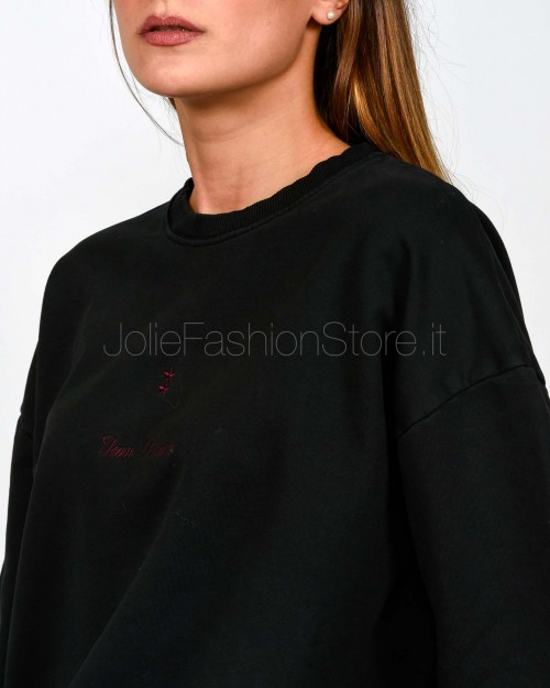 Icon Denim Felpa Girocollo Nero  MELLIE J819 BLACK