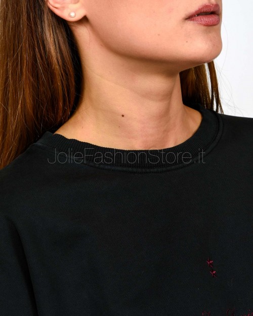 Icon Denim Felpa Girocollo Nero  MELLIE J819 BLACK