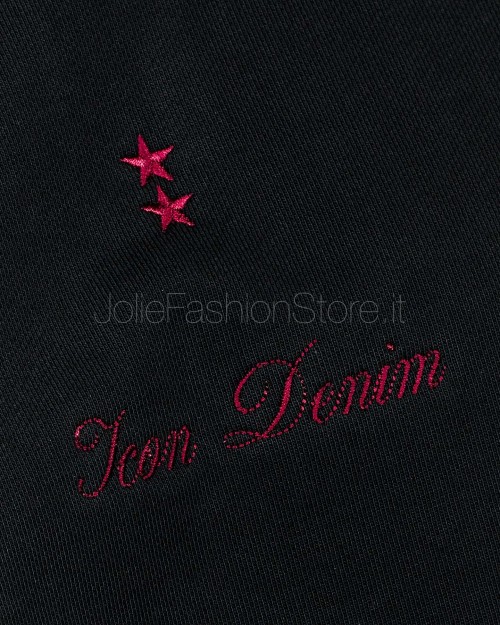 Icon Denim Felpa Girocollo Nero  MELLIE J819 BLACK