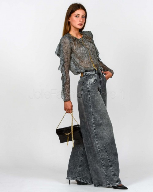 God Save Denim Jeans Balloon Nero Modello Iride-8