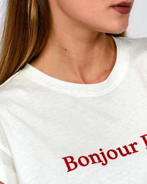 Grace & Mila T-Shirt “Bonjour Paris” Bianco  SORENTINO IVOIRE