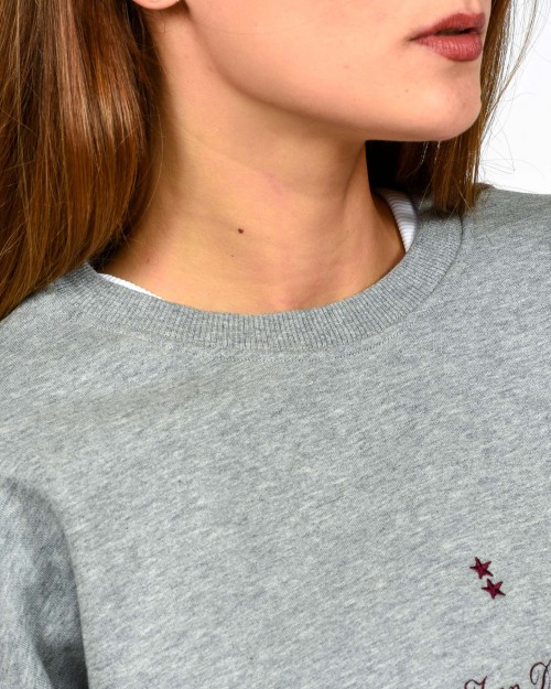 Icon Denim Crewneck Sweatshirt Grey  MELLIE J819