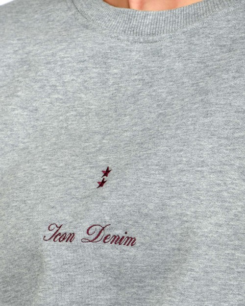 Icon Denim Felpa Girocollo Grigio  MELLIE J819