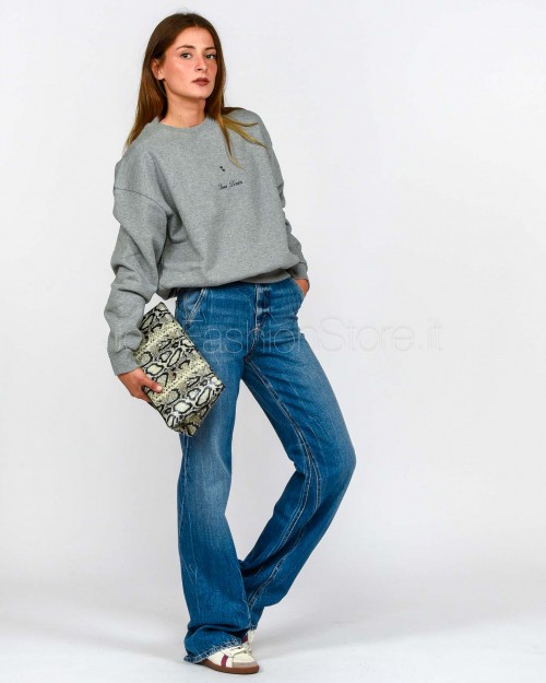 Icon Denim Felpa Girocollo Grigio  MELLIE J819
