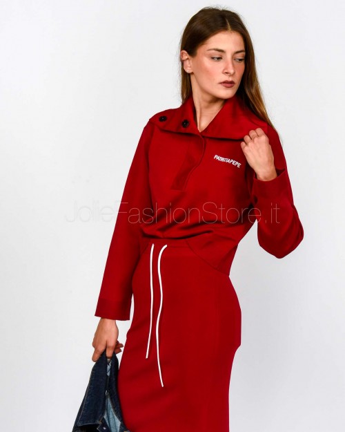 Patrizia Pepe Felpa in Maglia Extreme Red