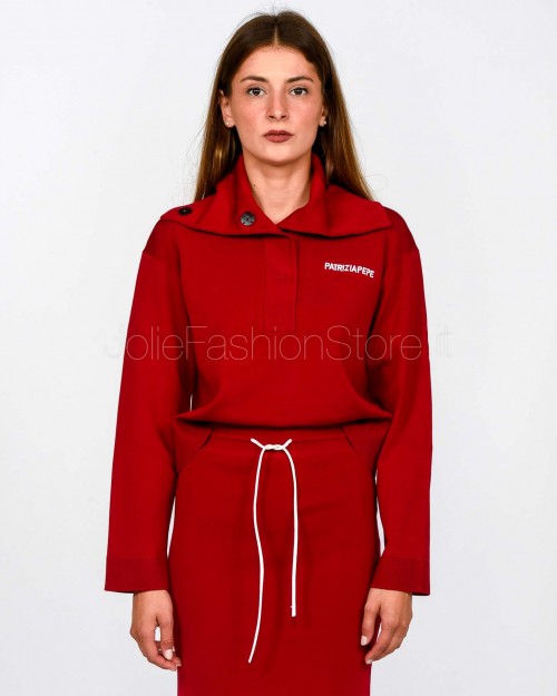Patrizia Pepe Felpa in Maglia Extreme Red  8K0307 K266 R863