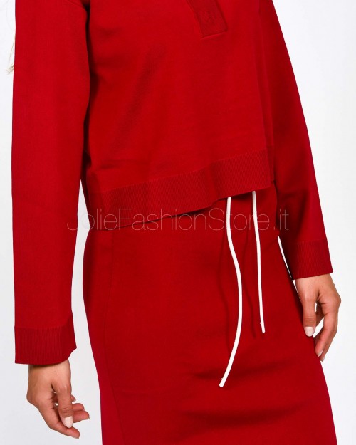 Patrizia Pepe Felpa in Maglia Extreme Red  8K0307 K266 R863