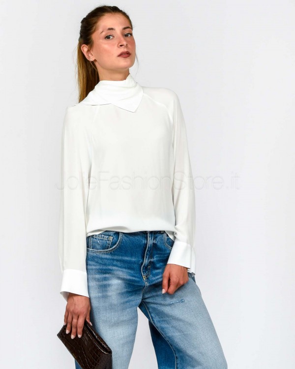 Meimeij Camicia Con Fiocco sul Retro Bianco  M5FE02 111