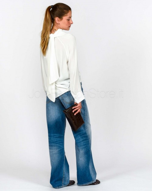 Meimeij Camicia Con Fiocco sul Retro Bianco  M5FE02 111